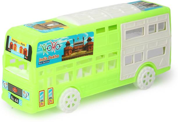 asian Hoho Double Decker Tourist City Bus Kid Toy Green Color