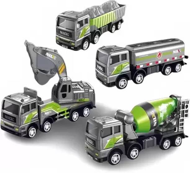 Just craft Unbreakable Pack of 4 Combo Construction Engineering truck toys for kids