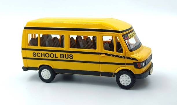 Omiyage Wheely Fun! Colorful Mini Plastic Tempo School Bus Toy for Kids