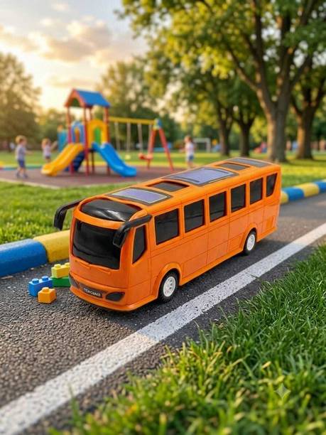 SRIVIKA Orange Friction Toy Bus