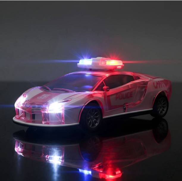 Xcillince Toys Police Car Toy with Multi-Color LED Lights, Musical Siren Sound