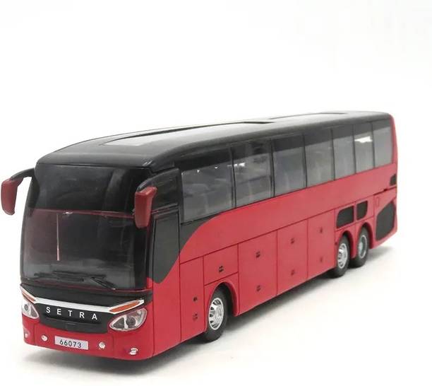 MOOBOO Die-cast Setra Model with Sound Light Mini Auto Toy for Kids Metal Model Toy Bus