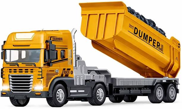 SHIPEASE Friction Power Construction Transport Truck Kids Dumper Truck Toy Light Sound