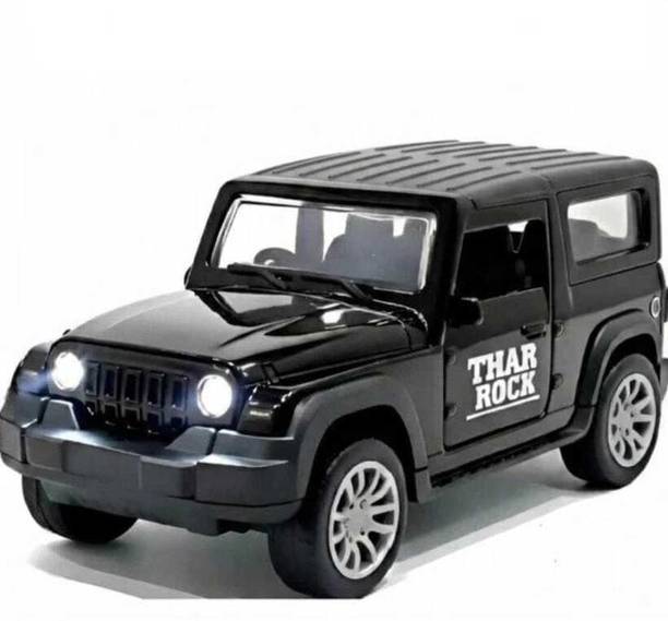 Born2learn Metal Diecast Thar car toy with light sound, Pullback, and Openable doors