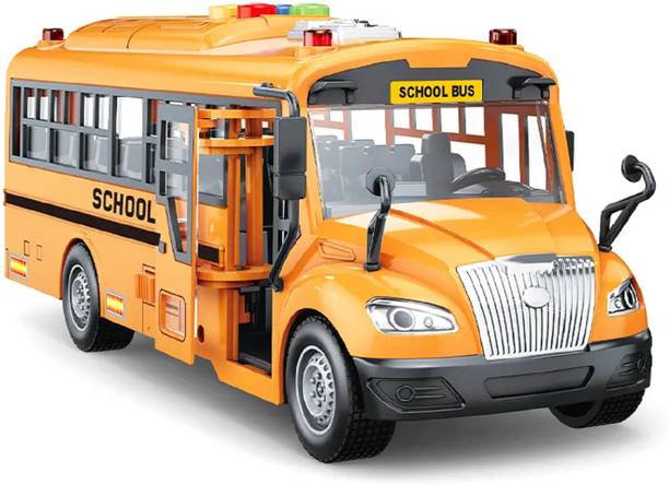 Skstore School Bus Toy Car With Door Open And Light And Music