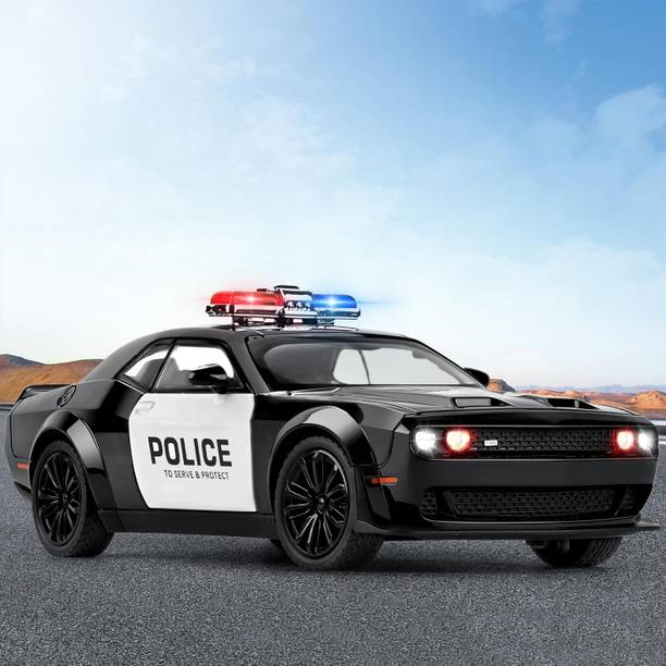 Zuuluzrs 1:24 Dodge Challenger Hellcat Police Car Toy Pullback Metal Model