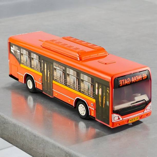 SARASI Famous Low Floor Bus For Kids, Durable Quality, Pull Back Action, No Sharp Edges