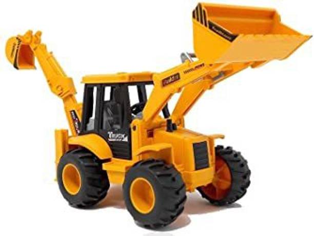 RQPFAB Plastic 2 in 1 JCB Construction Vehicle, Pack of 1, Yellow (Yellow, Pack of: 1)