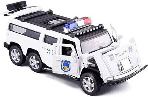 Devdhan !:32 Police Car Alloy Diecast with Open Door Vehicles, Music and Lights Car Toys