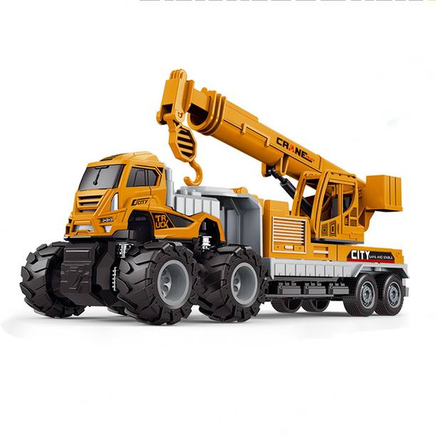 DEUSON ECOM Crane Toy Truck Excavator Bulldozer Crane For Kids Friction Power