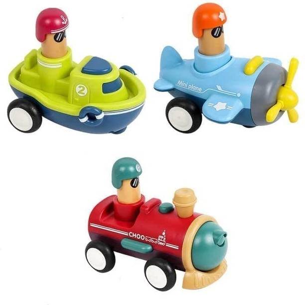 shreenik Push and Go Friction Powered Vehicles Transport (Including Boat &Plane & Train)