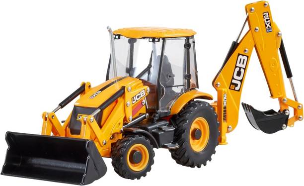 KOBBET Pack Of-1 2in1 Unbreakable Pull Back JCB Construction Loader Truck Vehicle Toy