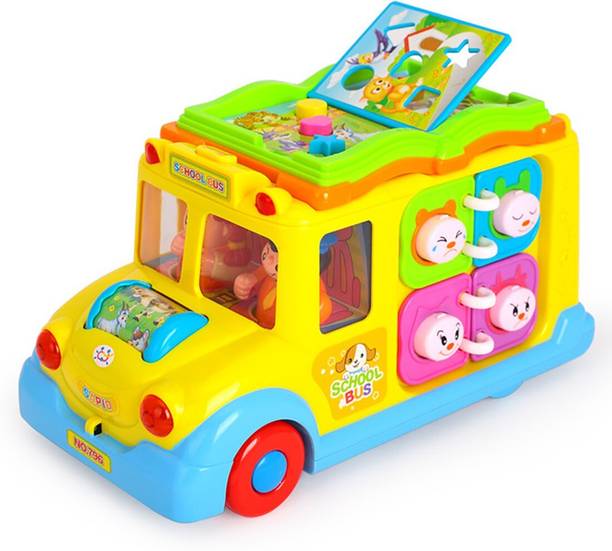 Kiditos Baby Intellectual School Bus Activity Toy Vehicle with Music, Sounds, and Lights for Toddlers