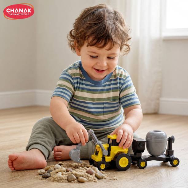CHANAK Plastic Construction Vehicles Set Concrete Mixer Truck for Kids' Play & Learning