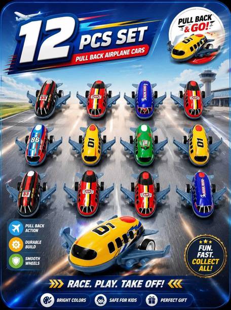 ZUNBELLA Unbreakable Mini Racing Pull Back Alloy Metal Diecast Aeroplane Models
