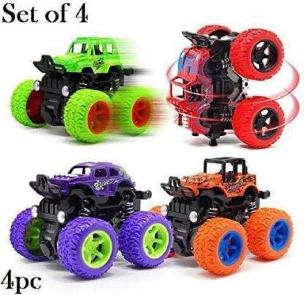 AK10ZONE Friction Powered Monster Rock Cars Unbreakable With Big Rubber Tires Multicolor