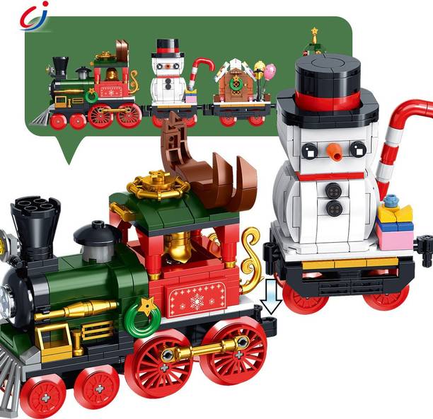 Zuuluzrs construction blocks kit Christmas train models of vehicles
