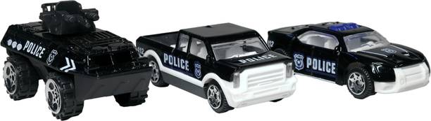 speedyz DIE CAST 3PC 1:64 CAR SET POLICE FREE WHEEL