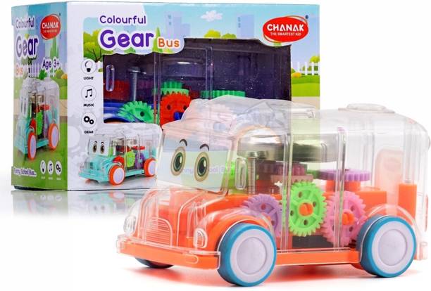 CHANAK Mini School Bus - Tinkling Sound, Light Effects, Educational Play Vehicle