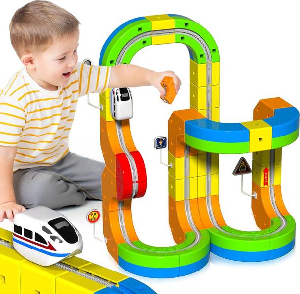 Learn With Fun STEM Magnetic Train Track Toy | Creative DIY Building Set for Kids