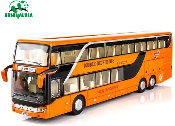 ARNIYAVALA 1:24 NEW DOUBLE DÉCOR BUS Toy Car Metal Pull Back Diecast Car