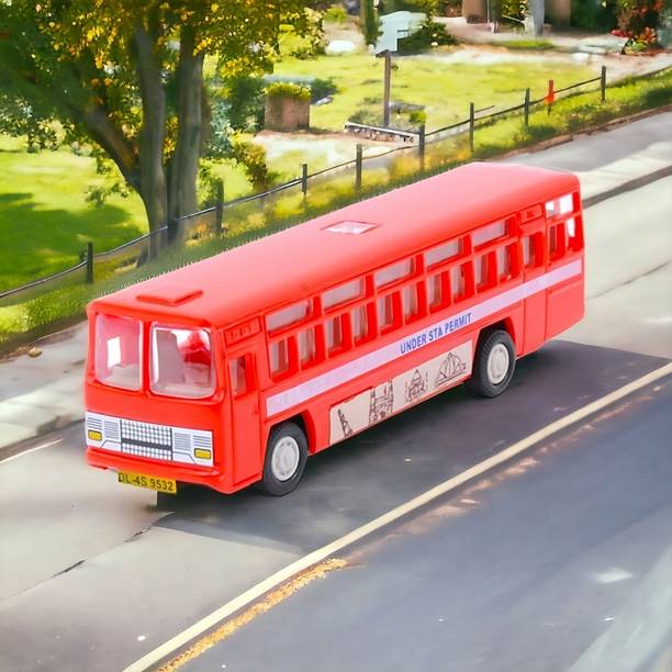 SARASI City Bus For Kids, Durable Quality, Pull Back Action, No Sharp Edges
