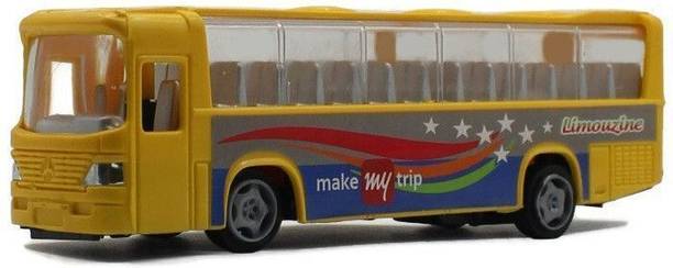 neoinsta shopping Medium size pull back plastic limousine bus yellow color toy for kids