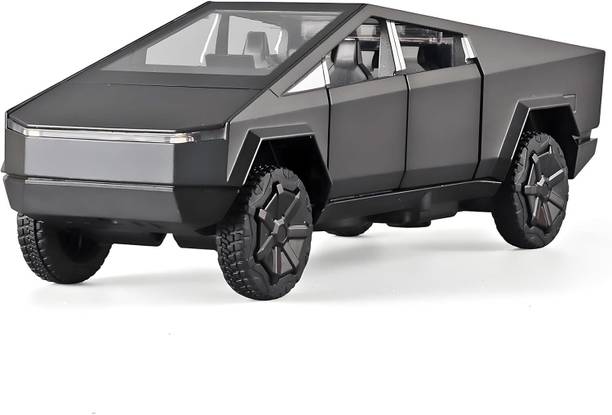 Sotnof 1:36 Tesla Cyber Truck Alloy Metal Replica Toy Car Open Door Pull Back light toy