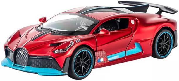 Learn With Fun 1:32 Scale Die-cast Metal Model Bugatti Divo Red Sport Pull Back Car Toys