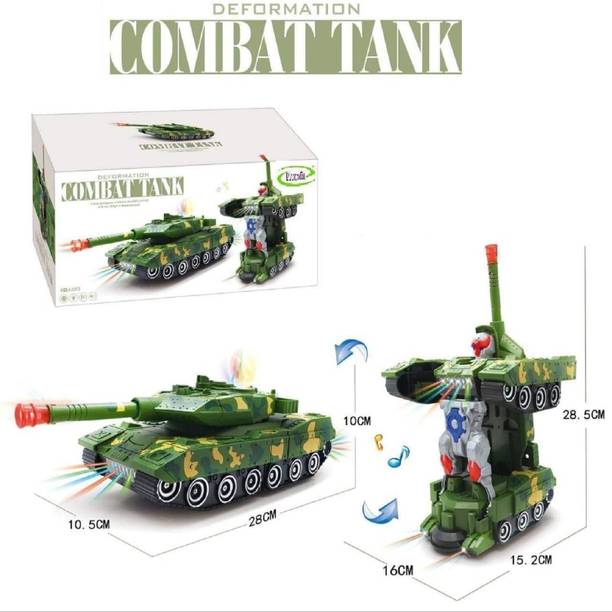 KTRS Deformation Combat Tank Robot Toy with Light, Music and Bump Function Robot Tank