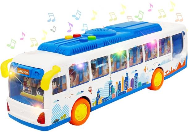 FunBlast Musical Bus Toy for Kids – B/O Light & Sound Bus with 3D Lights for Boys & Girls