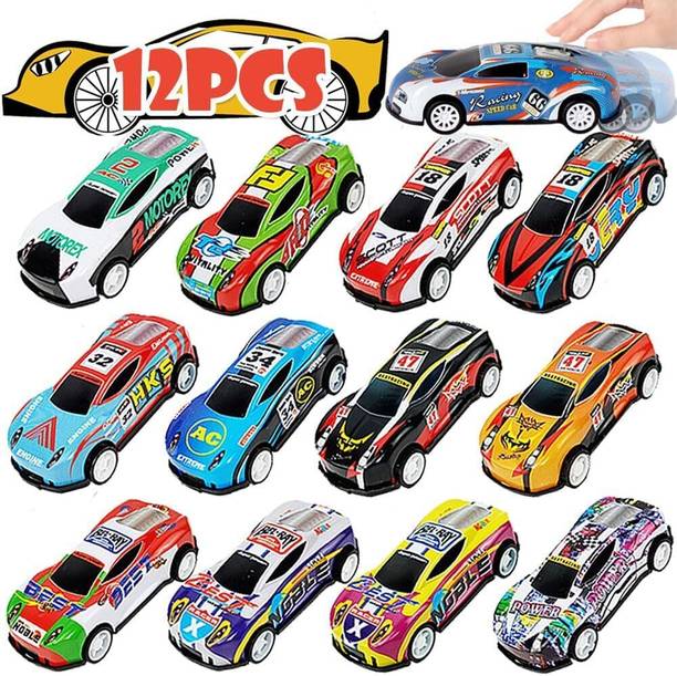 ZUNBELLA Unbreakable Alloy Metal Pull Back Mini Die Cast Race Car Set For Kids