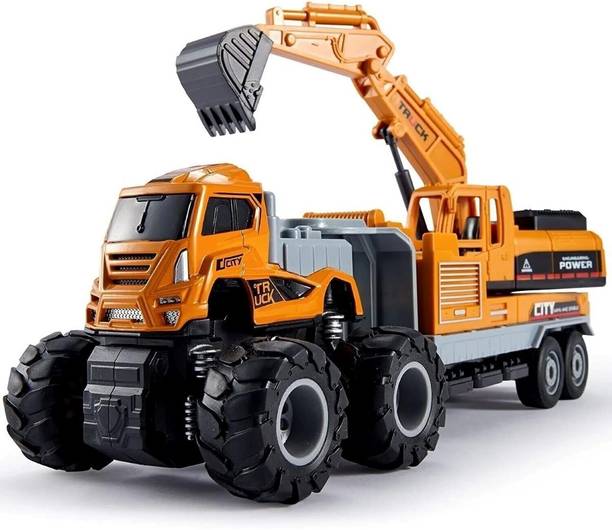 UKAXA 2 in 1 JCB Bulldozer Plastic Excavator Construction Toy Vehicle Unbreakable toys