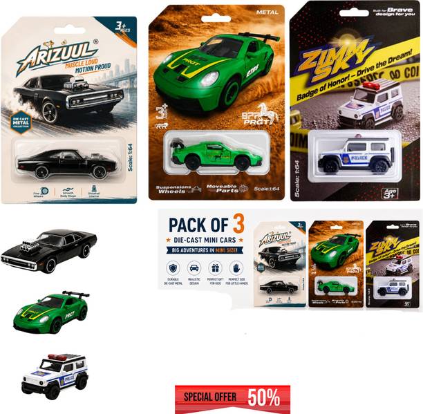Arizuul FF Porsche Police Jeep Racing Metal Toy Car