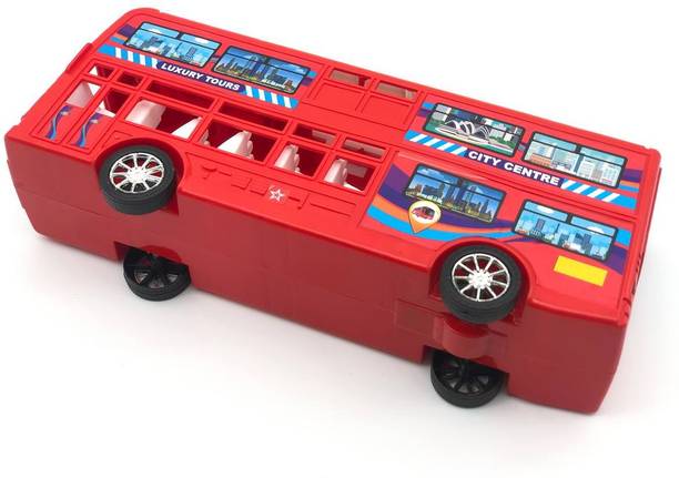TOSOFY Plastic Double Decker Bus Toy for Kids