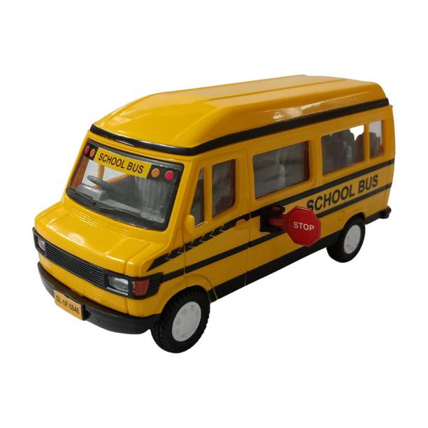 PRIYVI Pull Back School Bus SUV Toy truck for Kids (Color May Vary)