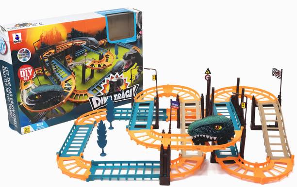 Toyify Dino Train Track Set for Kids | DIY Dinosaur Electric Dino Car