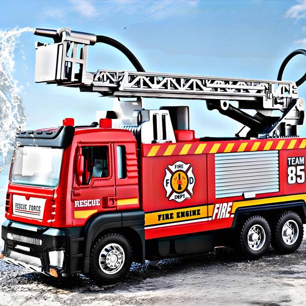 Toybot Die-Cast Fire Truck Toy With Water Pump and Flashing Light & Sirens Sound
