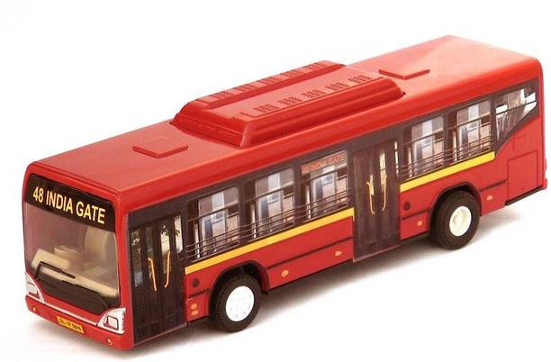 zokato Toys Plastic Pull Back Bus, 1 Pull Back Bus, -red