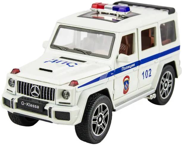 DARVICE 124 Diecast Metal Police Toy Car Police Car For Kids Light Sound Pullback Car