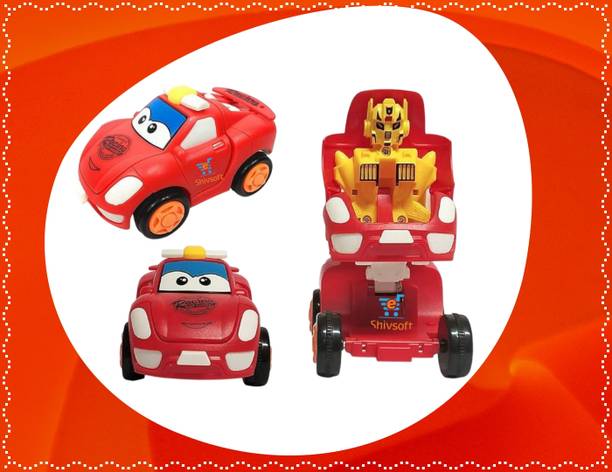 Ya Qi Li FK_Racing Friction_Transformer Toy_Car Convert from CAR to Robot_Push n go__213