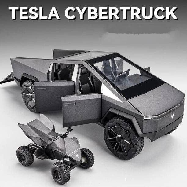 Devdhan 1:24 Tesla Cybertruck Model Toy With Sound & Light Toys Pull Back Pick-Up Truck