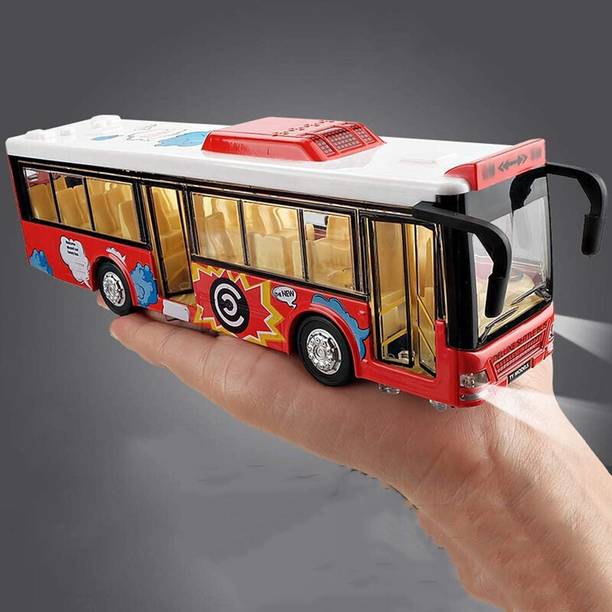 DARVICE London Bus Toy For Kid Long Bus Light Sound Music Openable Door Toy Bus