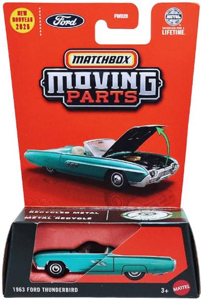 MATCHBOX 1963 Ford Thunderbird Moving Parts 1:64 Die-Cast Toy Car Collectible Model Case