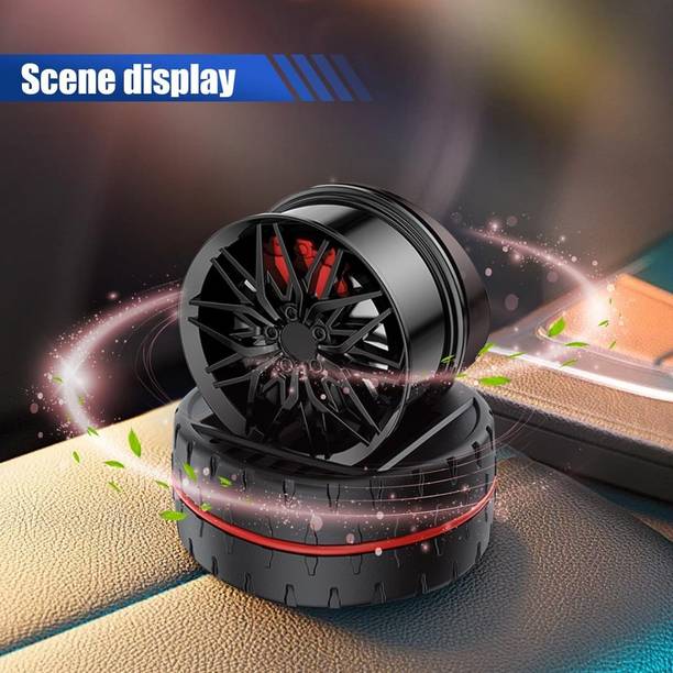 Auto MT Red Solar Automatic Revolving Alloy Wheel Perfume Air Freshener For Car Decor. Car Flywheel