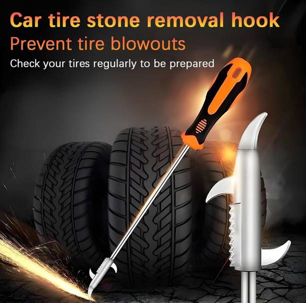 NAKODATRENDS Car Wheel Stone Removal Hook, Prevent Tyre Damage & Puncture (Multicolor) Vehicle Tool Kit