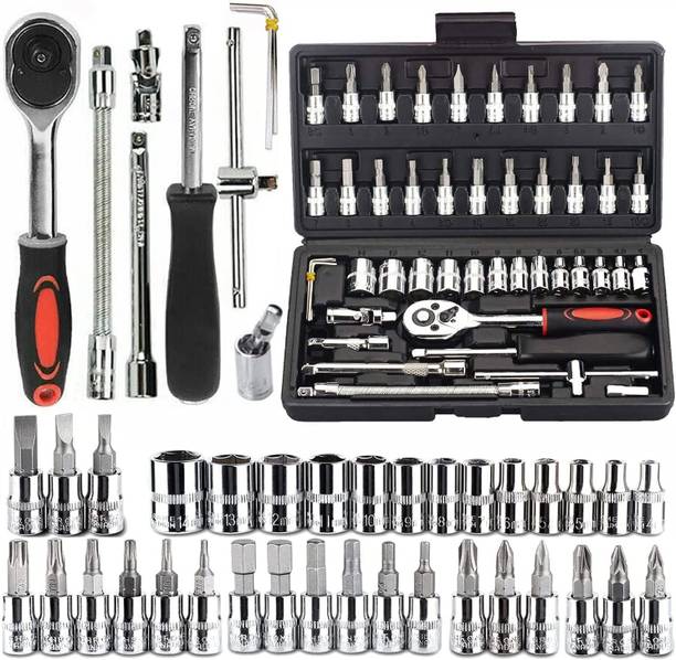 DEAGAN 46pcs Tool Ratchet Torque Wrench Combo Tools Kit Car Repair Set Hand Tool Kit ( Vehicle Tool Kit
