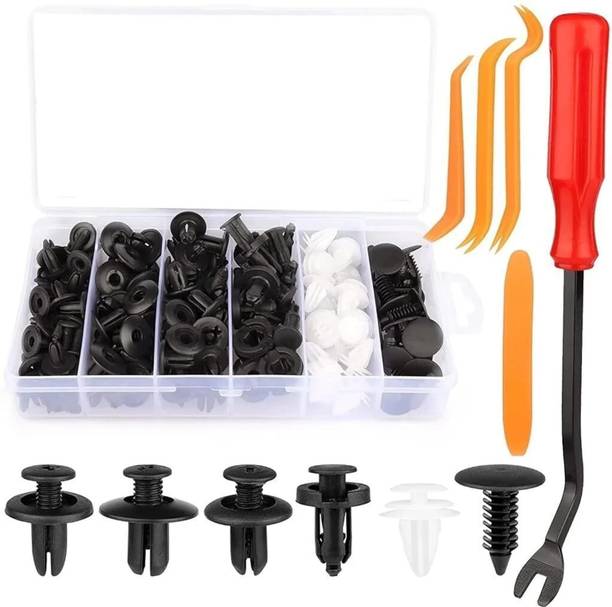 DASTVAM 100PC Car Bumper Clips & 5 pc Universal Car Door Trim Panel Clip Removal Tool Vehicle Tool Kit