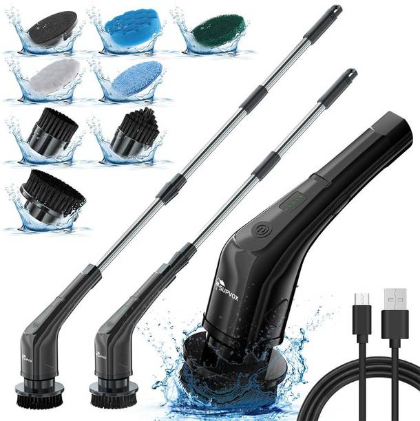 Zibuyu Electric Scrubber Rechargeable Cordless Cleaning Brush with 7 Heads for Home Use Nylon Wet and Dry Brush