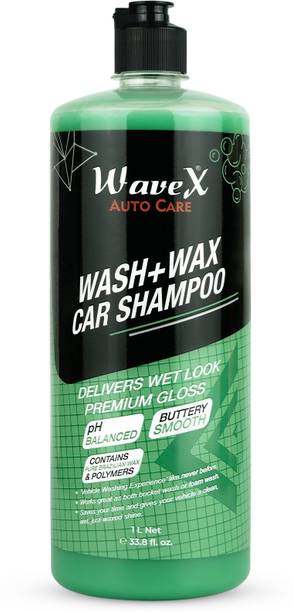 Wavex Wash and Wax Car Shampoo 1 LTR Gives Wet Look Shine, pH Neutral - Leaves No Water Spots Car Washing Liquid